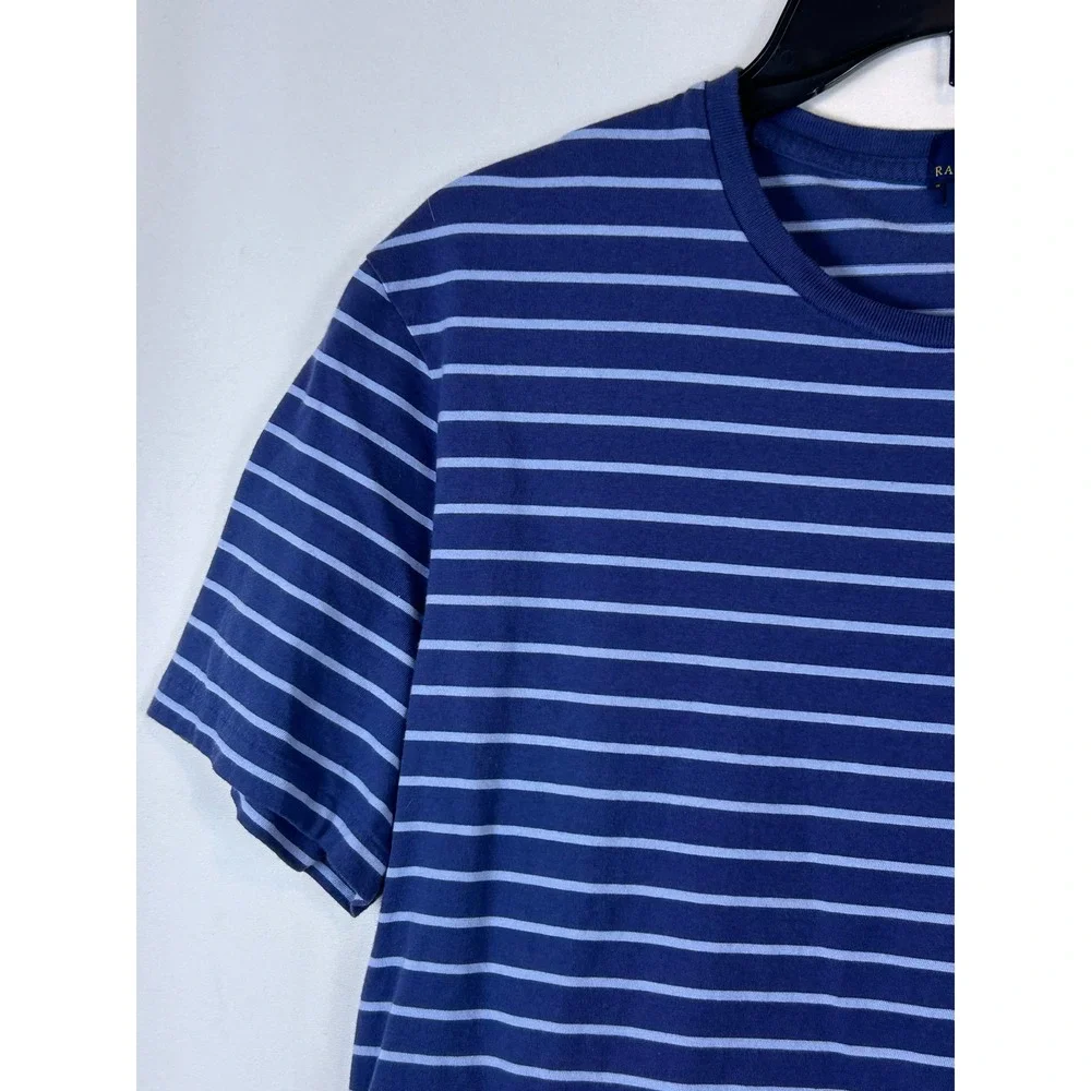 Polo Ralph Lauren Mens Custom Slim Fit Striped T-Shirt Blue Large Short Sleeve